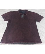 John Varvatos Men&#39;s Short Sleeve Open Collar Polo Shirt Marbel Wash Look... - $65.18 CAD