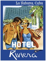 4358.Hotel Riviera.Couple playing on beach.cuba.POSTER.decor Home Office art - £13.43 GBP+