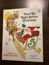 Vintage Twas the Night Before Christmas Coloring Book Watermill Press 1988 - £7.83 GBP