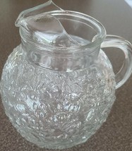 Vintage 1960&#39;s ~ Anchor Hocking ~ MILANO ~ Clear Glass ~ Ball Pitcher ~ 96 Ounce - £47.07 GBP