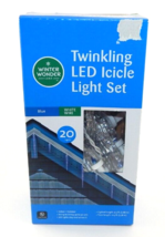 Winter Wonder Lane Blue Twinkling LED Icicle Light Set 20-Lights - £18.78 GBP