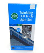 Winter Wonder Lane Blue Twinkling LED Icicle Light Set 20-Lights - £18.78 GBP