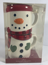Vintage Hallmark Stackable 2 Mug Snowman Set Stacking Snowmen Mugs New - £13.83 GBP