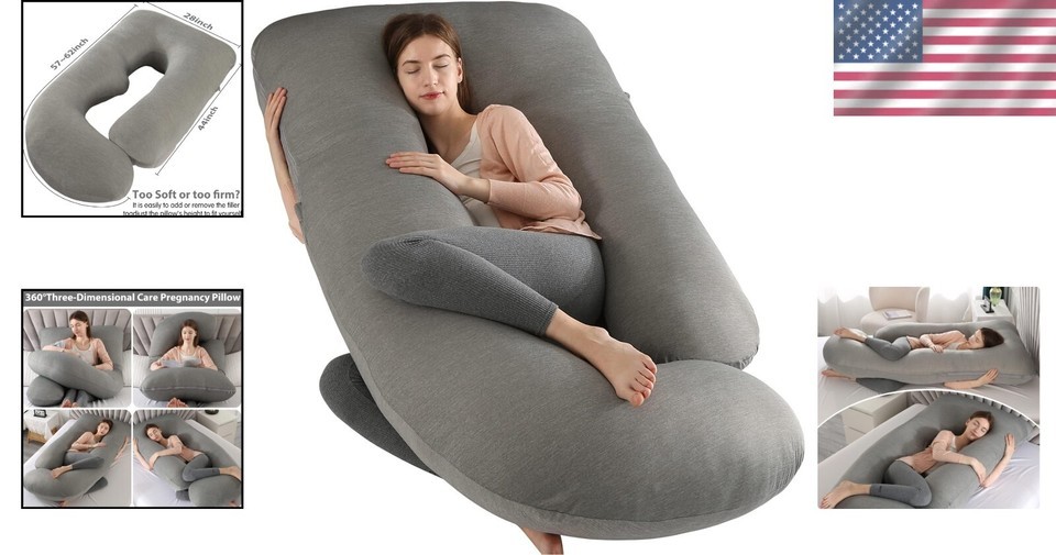Luxurious U-Shaped Maternity Pillow with Cooling Fabric - Ideal Support for Moms Item image 2