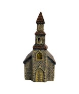 Vintage Cottage Village Steeple Cobblestone Mini Porcelain Church 5”x2.5... - £12.94 GBP