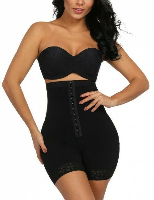 Seamless High Waist Women's Firm Compression Butt Lifter Shaper Shorts w/Hooks