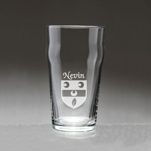 Nevin Irish Coat of Arms Pub Glasses - Set of 4 (Sand Etched) - £54.72 GBP