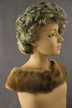 VINTAGE Womens Clothing Real Blonde MINK Fur Coat Collar 3-4&quot; Wide Hook ... - £19.55 GBP