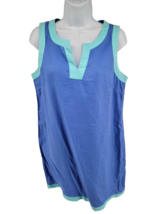 SIGRID OLSEN Linen Shift Dress Womens Size M Blue Sleeveless Tunic Dress... - $24.70