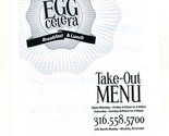 Egg Cetera Breakfast &amp; Lunch Menu North Mosley Wichita Kansas - £9.46 GBP