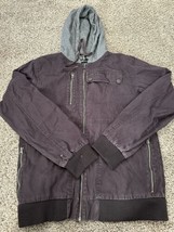 Empyer Mens Full Zipper Utility Jacket Hoodie Heavy Duty Size Large Casual - $18.69
