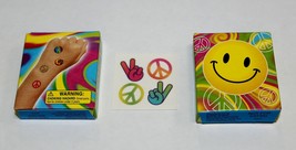 Set of 4 Mini Tattoo Boxes with 4 Mini Peace Signs Tattoos on One Sheet - £1.57 GBP