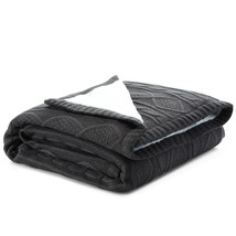 Dark Slate Gray Knitted Acrylic Solid Color Throw Blanket - £56.73 GBP