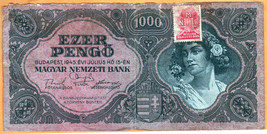 HUNGARY 1945  Fine 1.000 Pengő / Penge / Pengova / Penghei Money Bill P- 118b(2) - £4.35 GBP