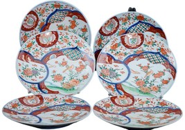 6 Meiji Period Japanese Imari dinner plates - $396.00