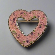 Vintage Pink Heart Brooch – Speckled Enamel-Style Open Heart Pin - €5,08 EUR