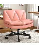 27&quot; W Criss Cross Chair With Wheels, Cross Legged Office Chair, Comfy Va... - $1,572.08 MXN