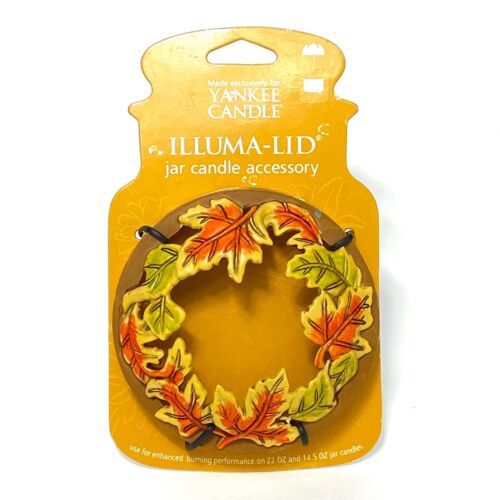 Primary image for Yankee Candle Illuma Lid Autumn Fall Leaves Decorative Topper Decor 