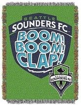 MLS Seattle Sounders FC Woven Jacquard Tapestry Throw Blanket 48 X 60 - £34.78 GBP