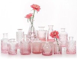 Glass Bud Vase Set Of Twelve Pieces, Perfect For Centerpieces, Mini Vint... - $43.96