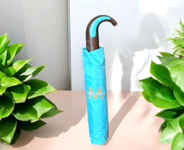 MOROCCANOIL Blue Logo Easy Open Full Size Rain Umbrella W/ Storage Sleeve - $19.31