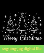 Funny Merry Christmas Trees SVG PNG Classic Holiday Design Digital Downl... - €1,67 EUR