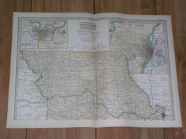 1897 Antique Dated Map Of Northern Part Of Missouri / St. Louis Kansas City - £19.36 GBP