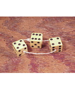 Lot of 3 Drilled Yellowed Old Dice - $5.95