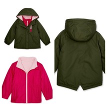 NWT Wonder Nation Toddler Girls 4-in-1 Systems Pink Winter Zip Jacket Coat SZ 2T - £20.84 GBP