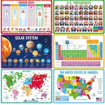 Reusable Non-Slip Placemats for Kids - 6 Educational Themes for Engaged ... - $38.56