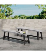 Carlisle Outdoor Benches (Set of 2) - Sandblasted Gray/Black - €275,43 EUR