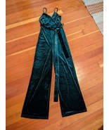 Lulus Green Velvet Jumpsuit Womens Medium Stretch Wide Leg Sleeveless be... - $33.94 CAD