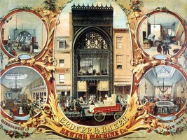 Decor Poster. Grove &amp; Baker sewing machine. Fine Graphic Design. Wall Ar... - $17.10+