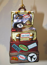 Luggage Ornament Vacation Travel Steamer Trunks Suitcases Italy Seattle LA Vacay - $54.99