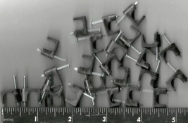 25 COAXIAL Wood CABLE STAPLES Black w Nail 1/4&quot; Cat 5 6 Data RG-6 GARDNE... - $15.21