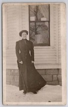 RPPC Sweet Bessie Pretty Smile Edwardian Lady Portrait In Snow Postcard F50 - £6.38 GBP