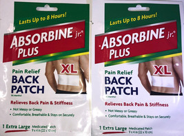 SHIP 24HR-2pk Absorbine Jr. Plus Medicated Pain Relief Back Patch-X-Larg... - £5.35 GBP