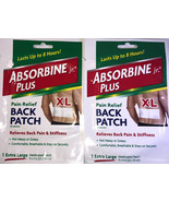 SHIP 24HR-2pk Absorbine Jr. Plus Medicated Pain Relief Back Patch-X-Larg... - $39.48