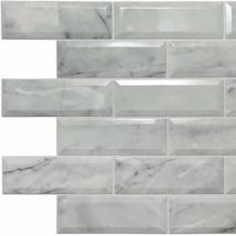 Dundee Deco PG7106 Off-White Faux Marble Bricks PVC 3D Wall Panel, 3.3 ft X 2 ft - $9.79+