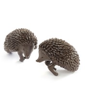 Hedgehog Pot Huggers Set of 2 Brown 2.95" High Poly Stone Garden Home Decor image 2