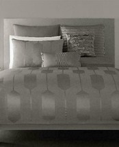 Hotel Collection Links Silver Gray King Pillow Sham Jacquard Geometric P... - £15.55 GBP