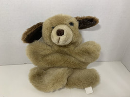 Huggable Hand Puppets vintage tan brown plush puppy dog - $10.39