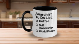 Anarchist To Do List Mug White Two Tone Coffee Cup Funny Gift for Anarch... - £17.06 GBP