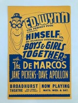 1940 Ed Wynn in Boys &amp; Girls Together w The DeMarcos Jane Pickens, Dave ... - £15.11 GBP