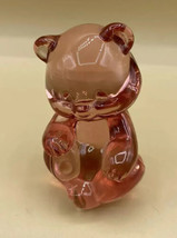 Vintage Fenton Pink Bear Figurine Translucent READ - $17.41