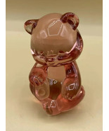 Vintage Fenton Pink Bear Figurine Translucent READ - £13.89 GBP