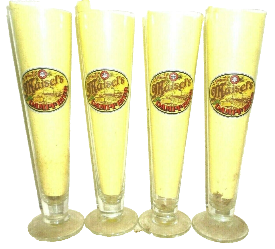 4 Maisel Dampfbier Bayreuth German Beer Glasses
