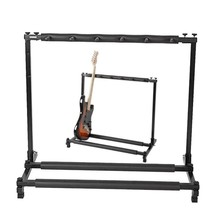 Multi Guitar Stand 5 Holder Folding Organizer Rack Stage Bass Acoustic Electric - £54.25 GBP