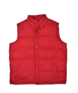 Lands End Puffer Vest Mens XL Red Goose Down Insulated Jacket Snap Button - £28.63 GBP