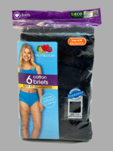 Fruit Of The Loom Eversoft Briefs Women 6 Black 100% Cotton 6 Pairs - $15.84